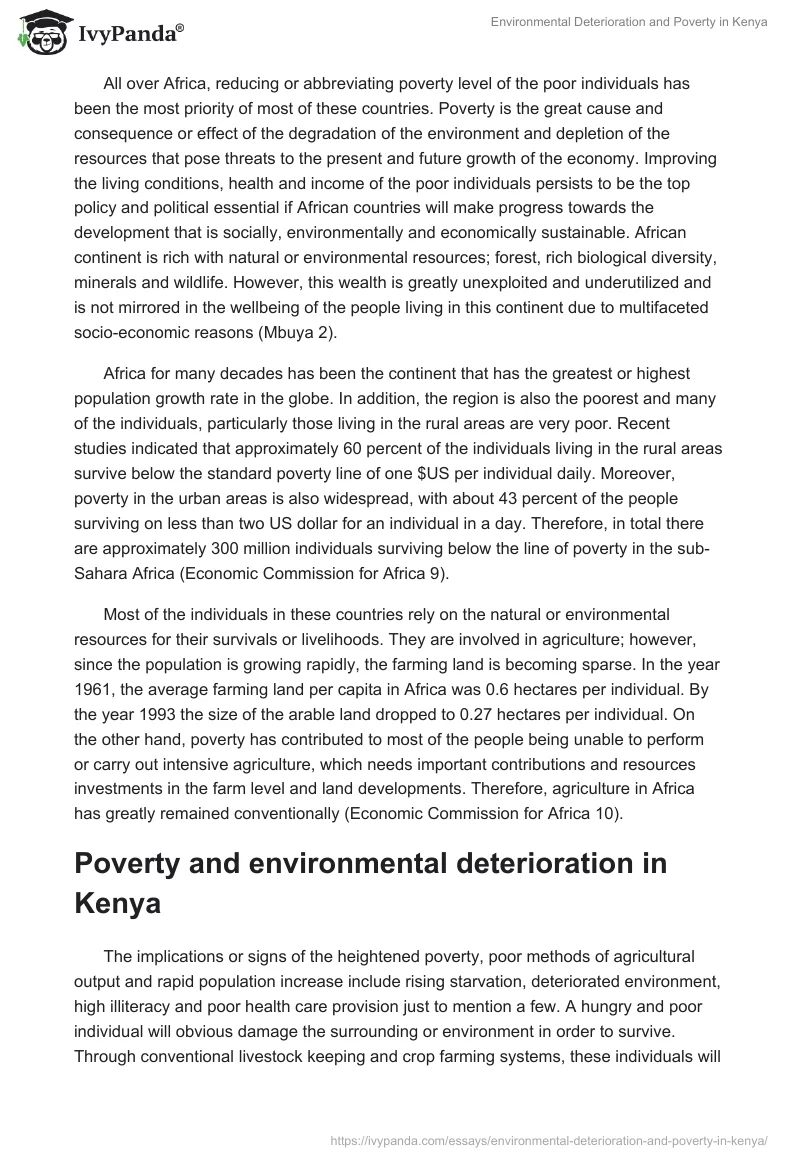 Environmental Deterioration and Poverty in Kenya. Page 2