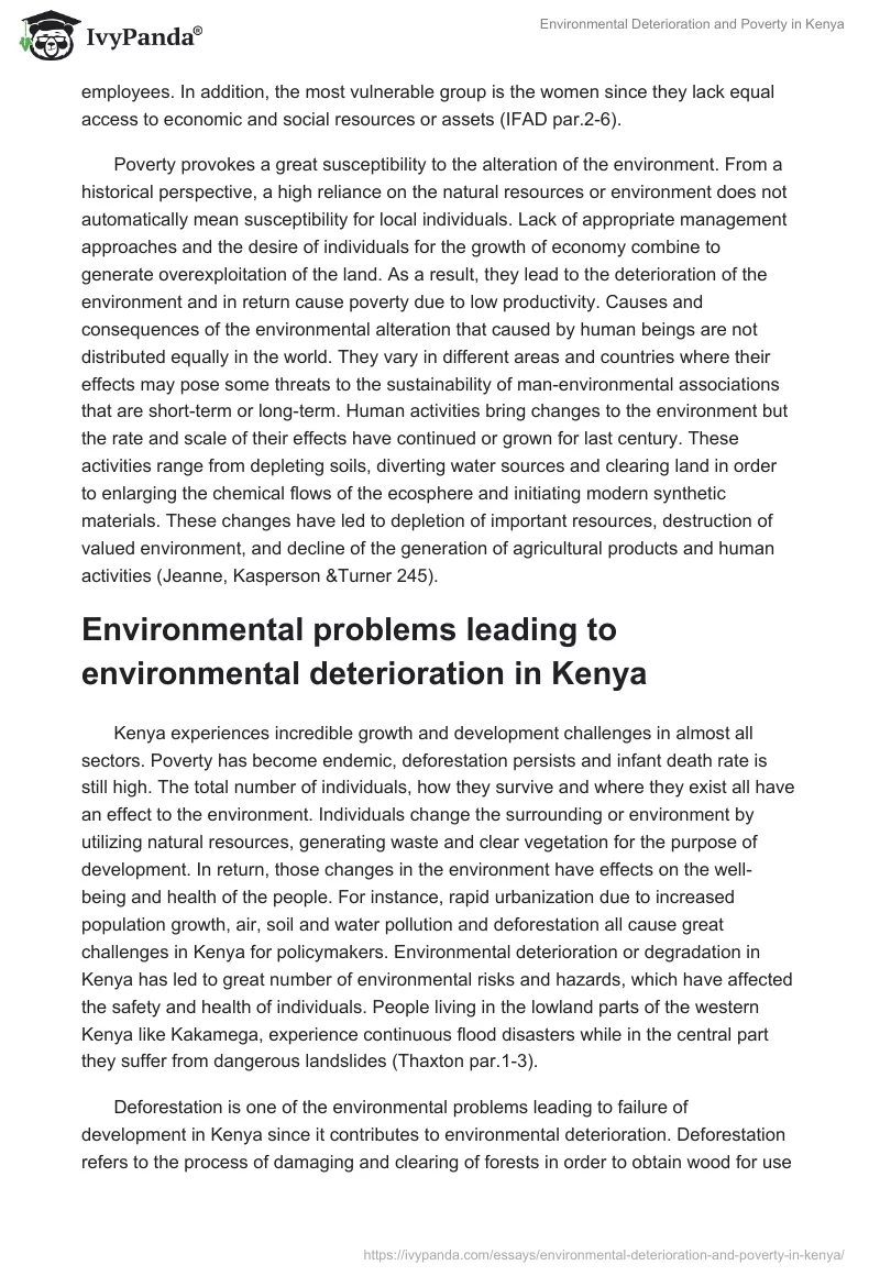 Environmental Deterioration and Poverty in Kenya. Page 5