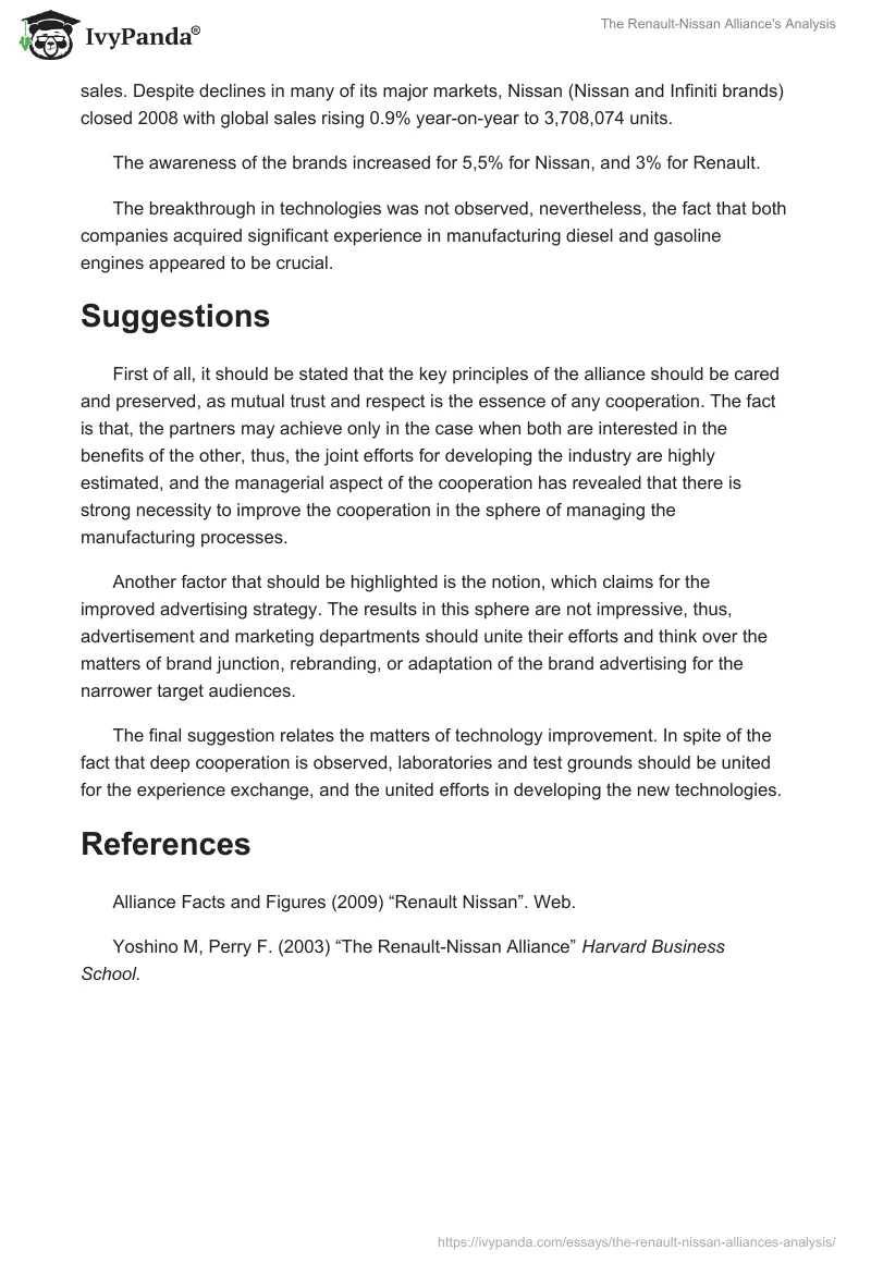 The Renault-Nissan Alliance's Analysis. Page 3