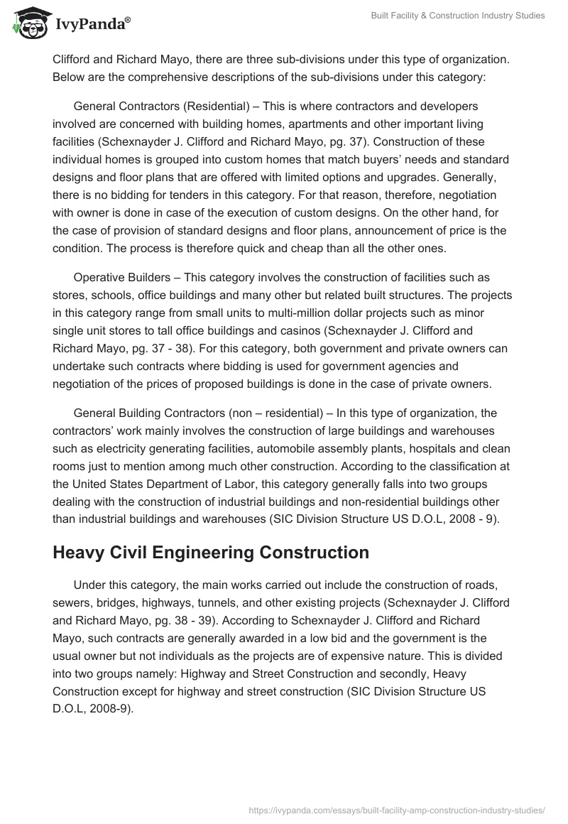 Built Facility & Construction Industry Studies. Page 2