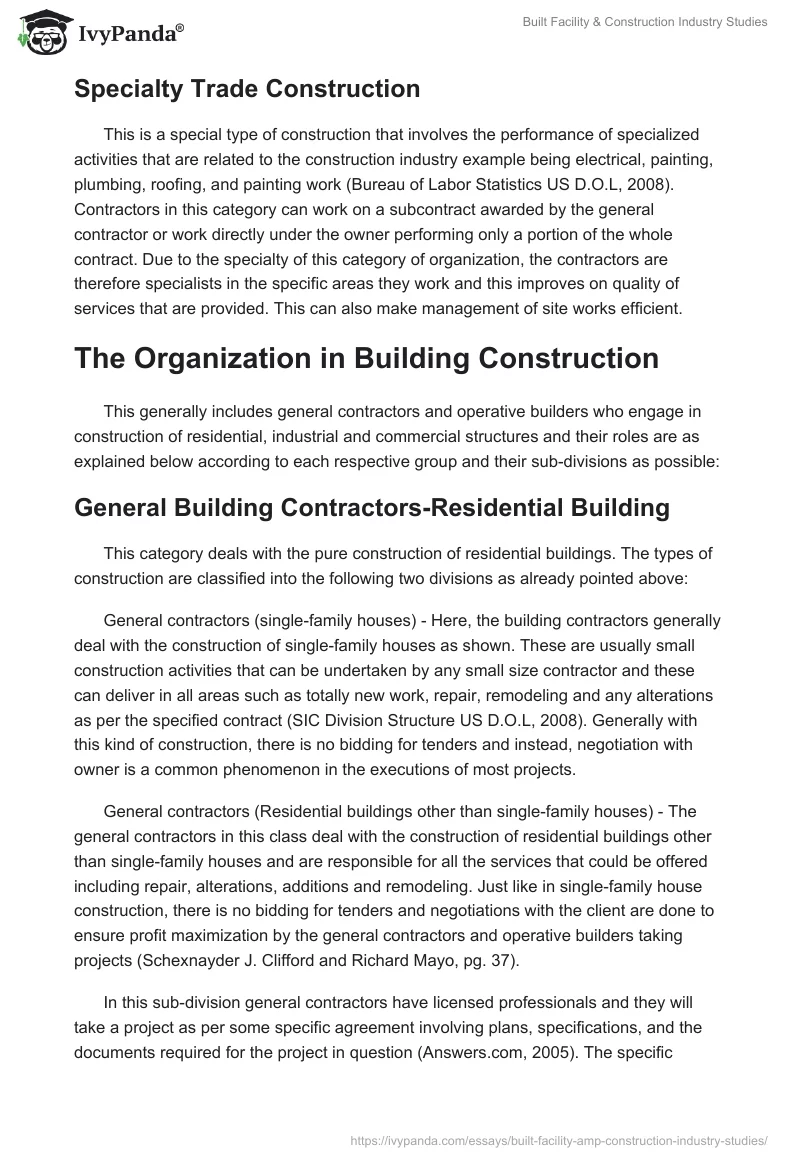 Built Facility & Construction Industry Studies. Page 3