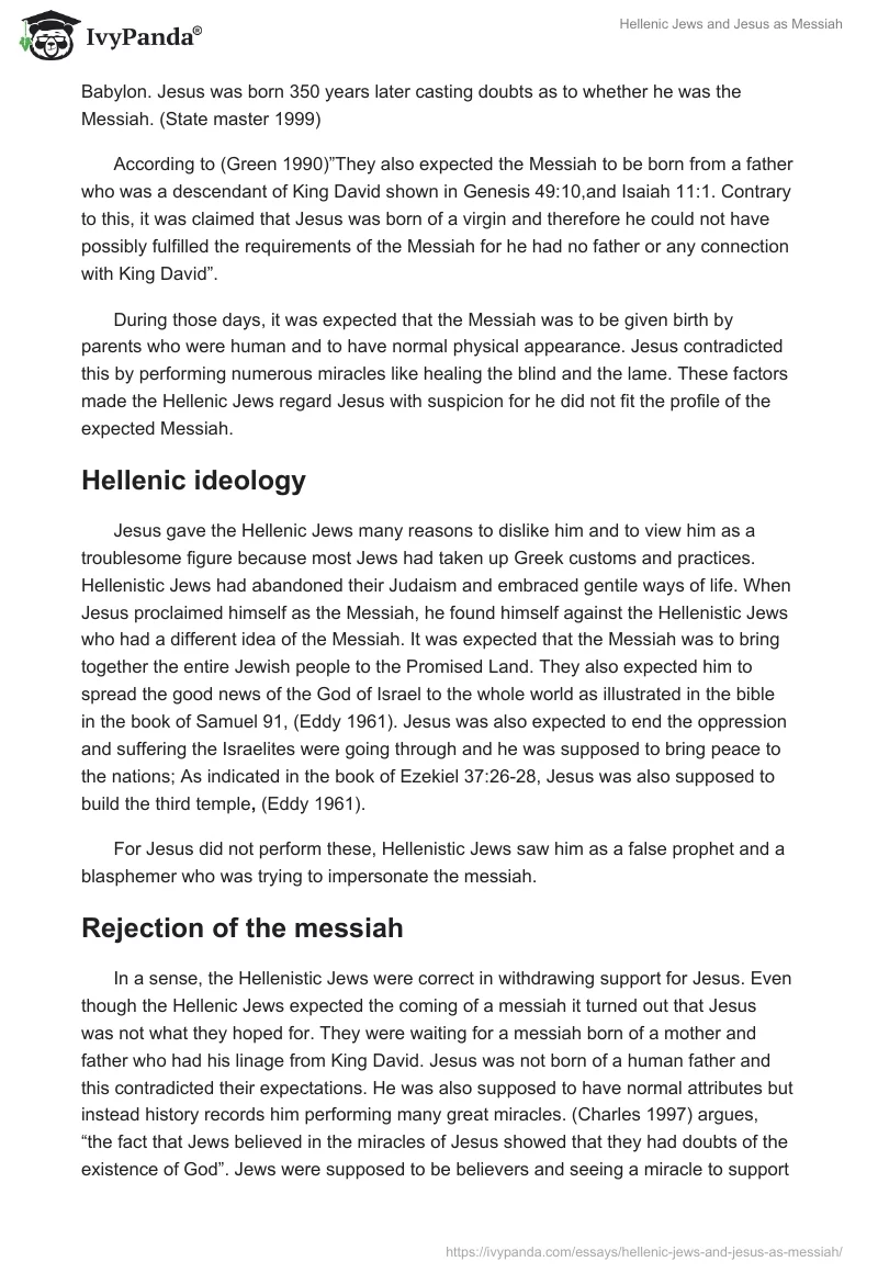 Hellenic Jews and Jesus as Messiah. Page 3