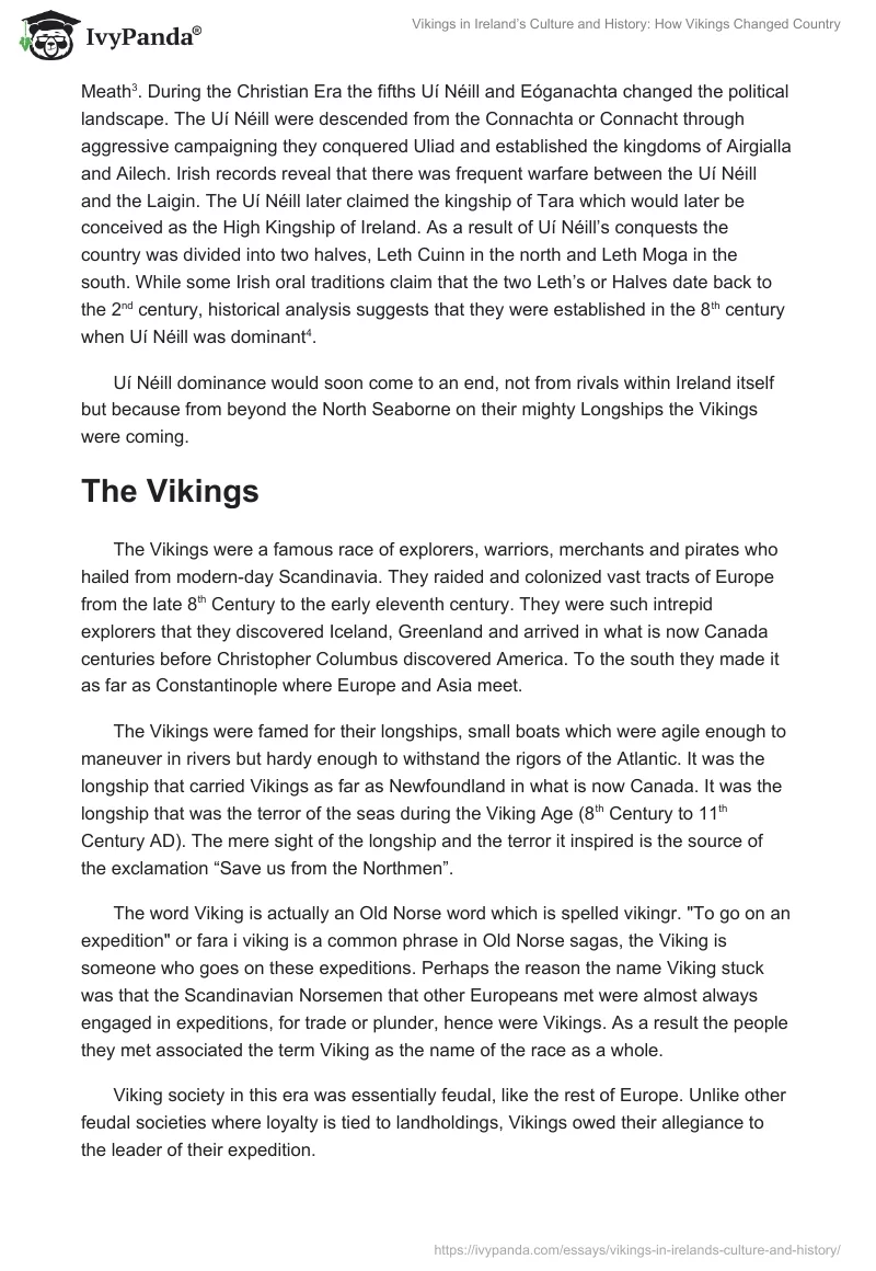 Vikings in Ireland’s Culture and History: How Vikings Changed Country. Page 2