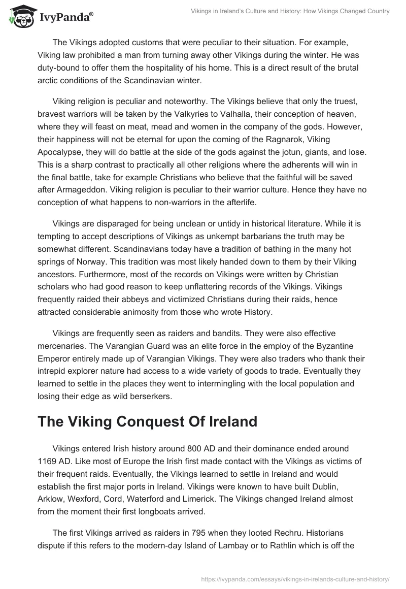 Vikings in Ireland’s Culture and History: How Vikings Changed Country. Page 3