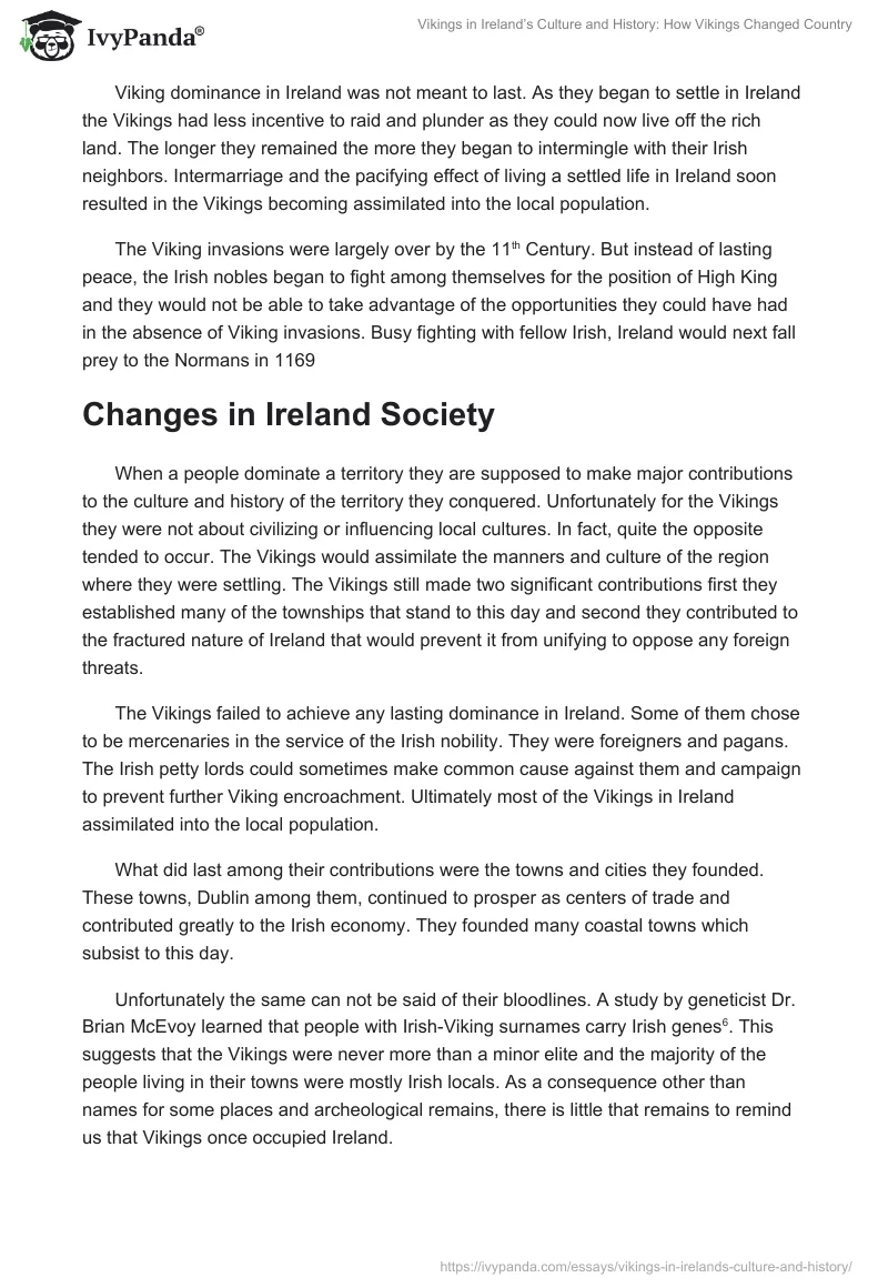 Vikings in Ireland’s Culture and History: How Vikings Changed Country. Page 5