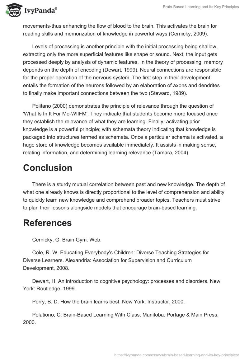 Brain-Based Learning and Its Key Principles. Page 2