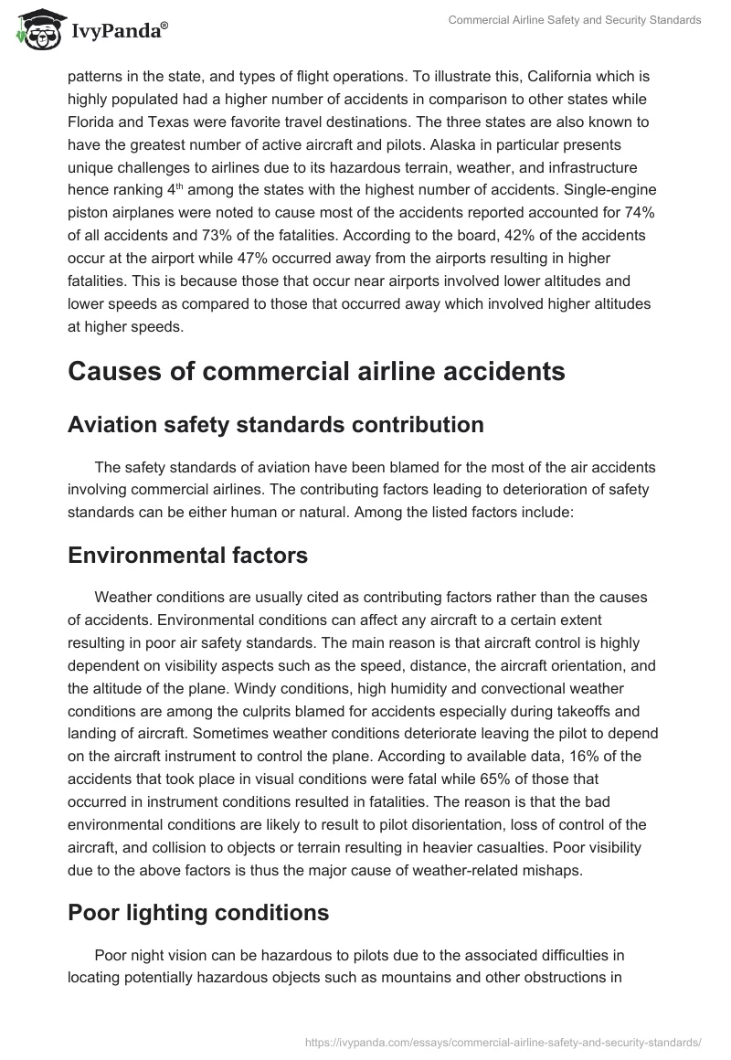 Commercial Airline Safety and Security Standards. Page 2