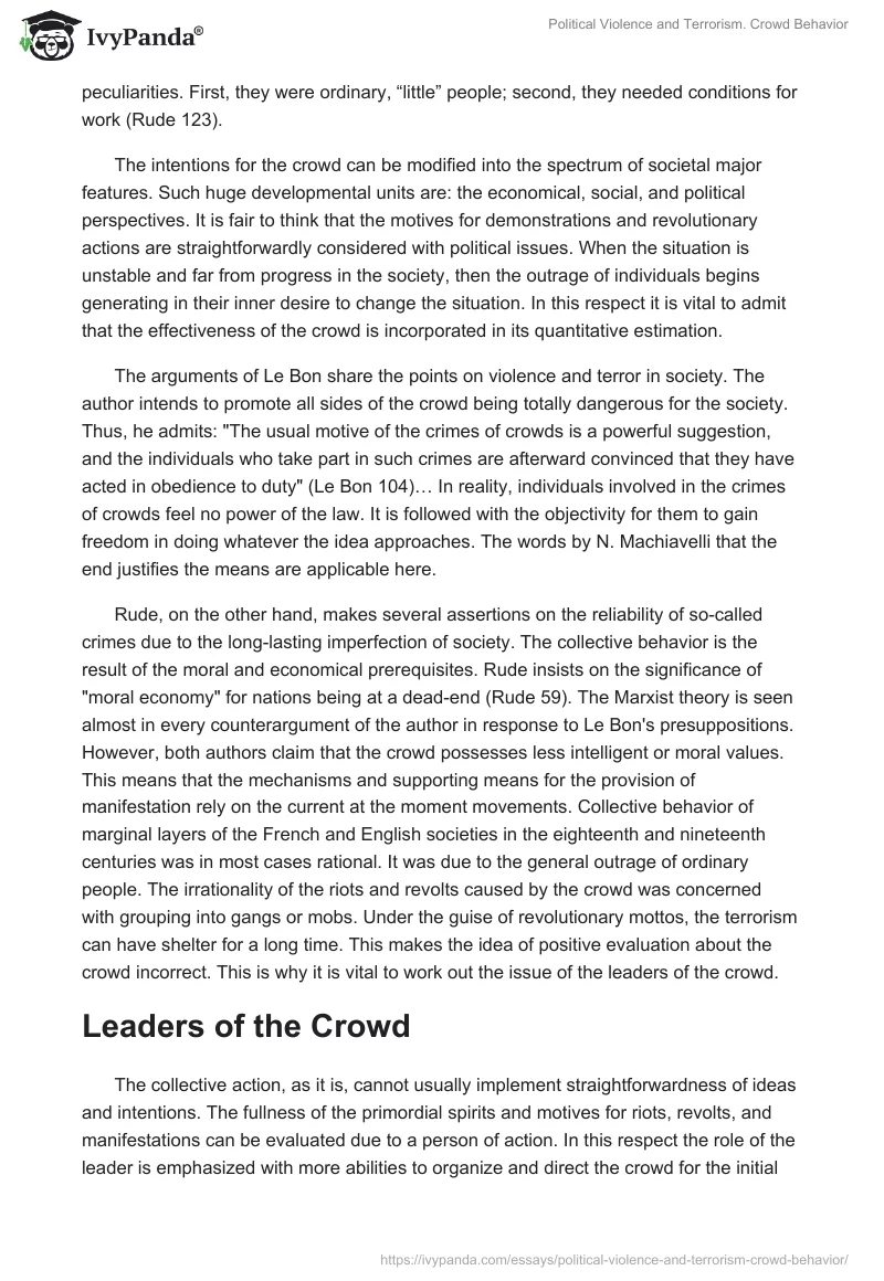 Political Violence and Terrorism. Crowd Behavior. Page 3