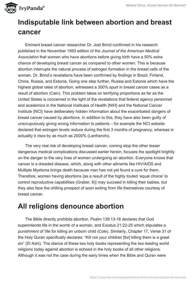 Medical Ethics. Should Abortion Be Banned?. Page 3