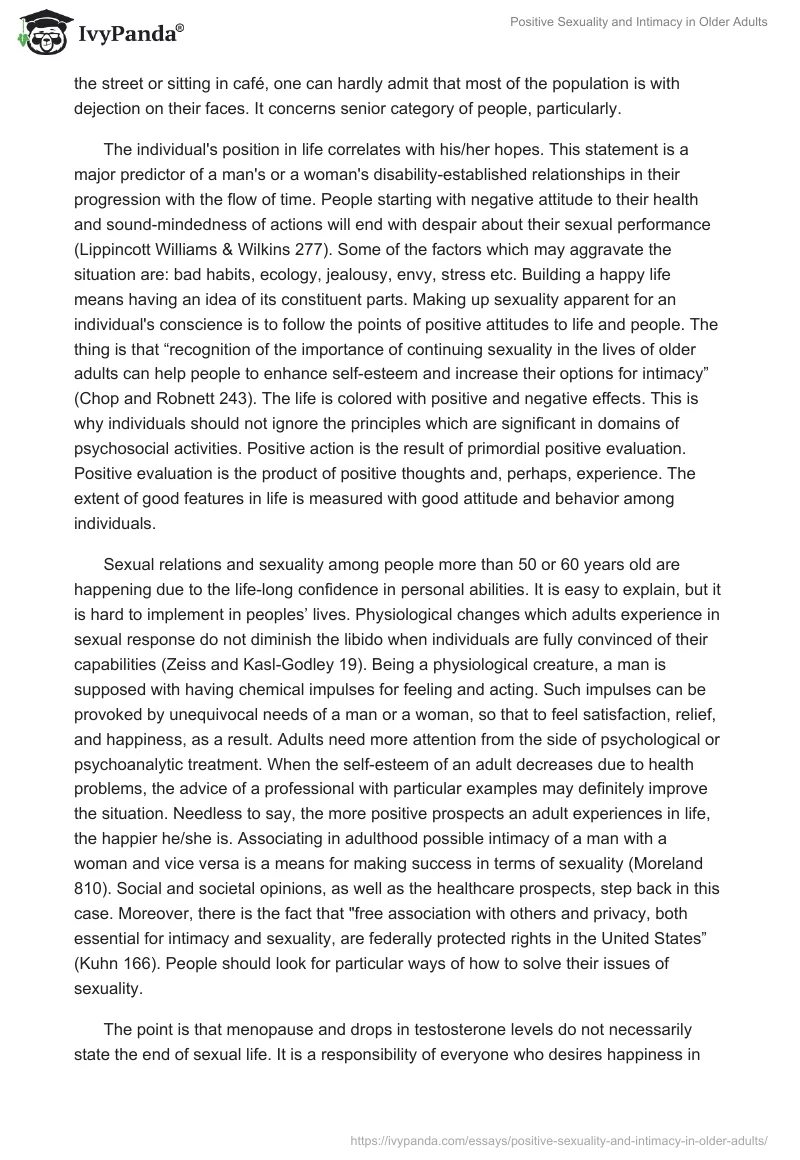 Positive Sexuality and Intimacy in Older Adults. Page 3