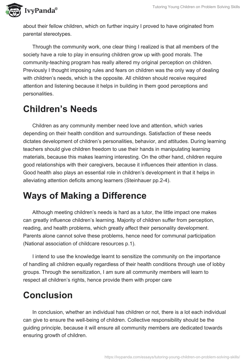 Tutoring Young Children on Problem-Solving Skills. Page 2