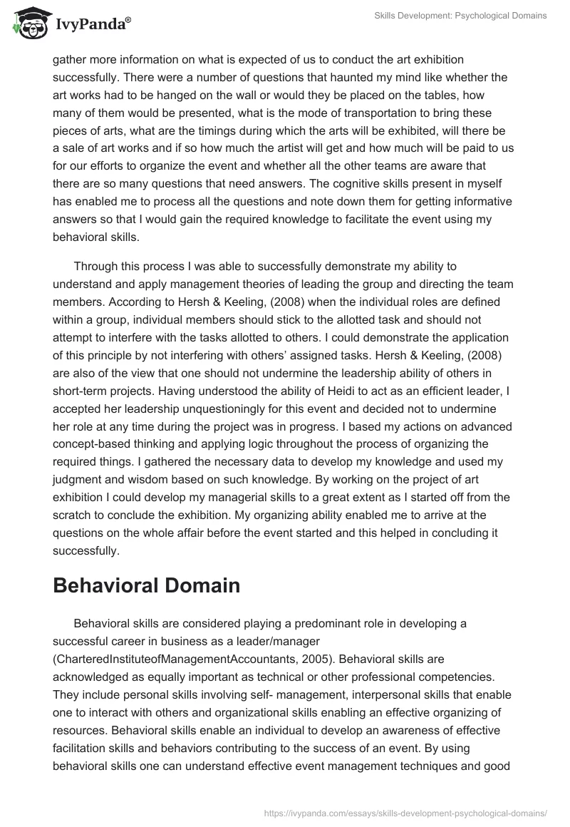 Skills Development: Psychological Domains. Page 4