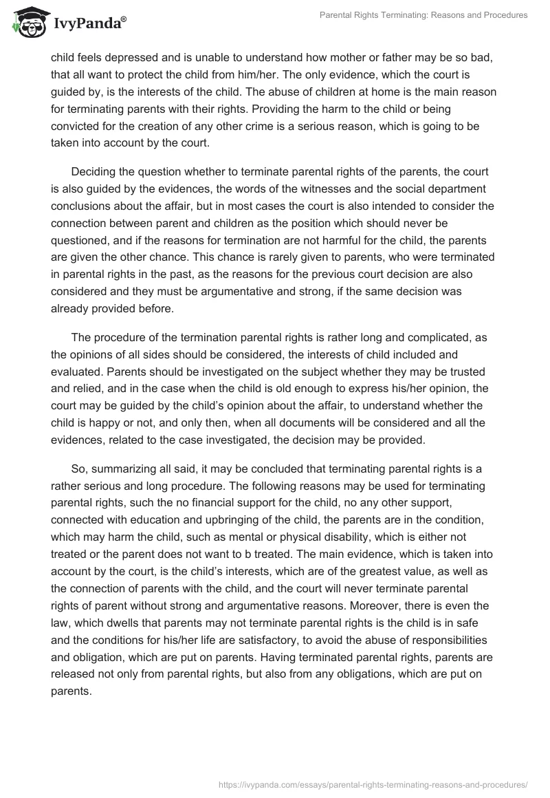 Parental Rights Terminating: Reasons and Procedures. Page 5