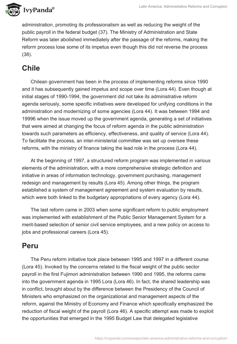 Latin America: Administrative Reforms and Corruption. Page 3
