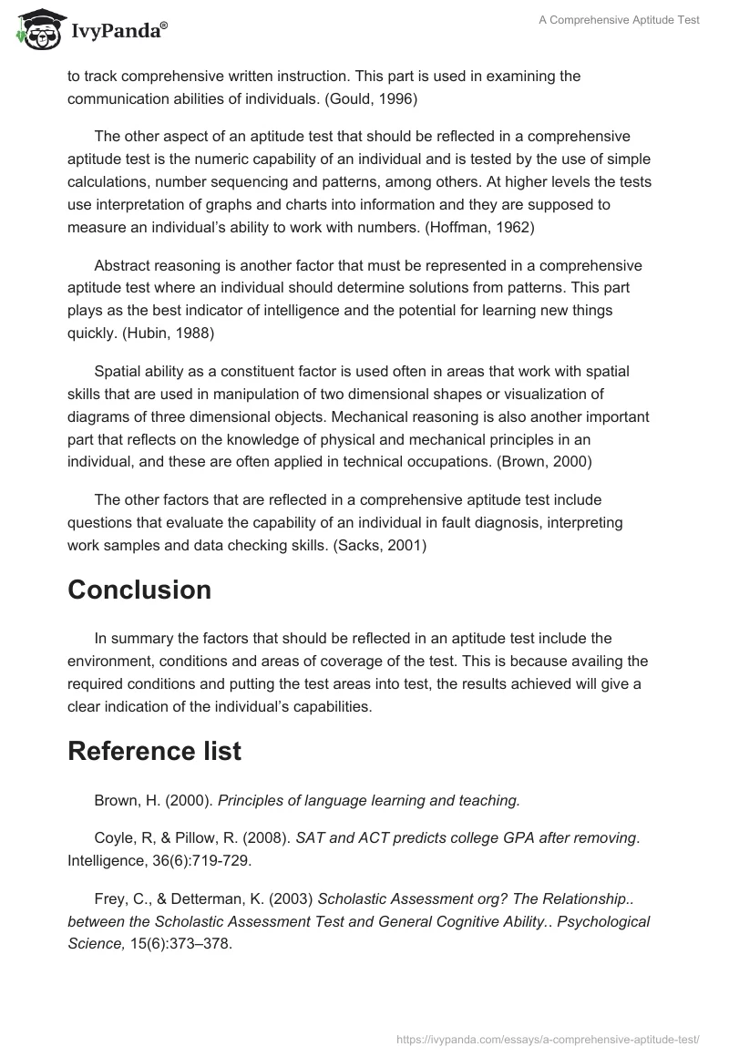 A Comprehensive Aptitude Test. Page 2