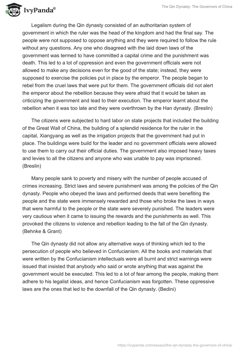 The Qin Dynasty: The Governors of China. Page 3
