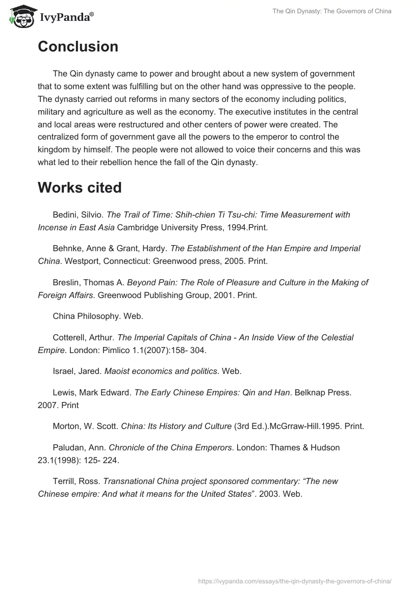 The Qin Dynasty: The Governors of China. Page 4