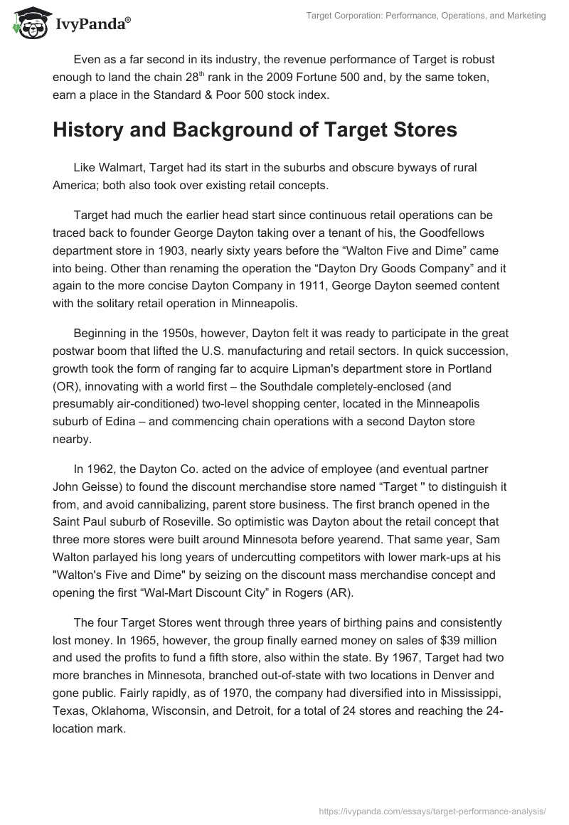 Target Corporation: Performance, Operations, and Marketing. Page 2