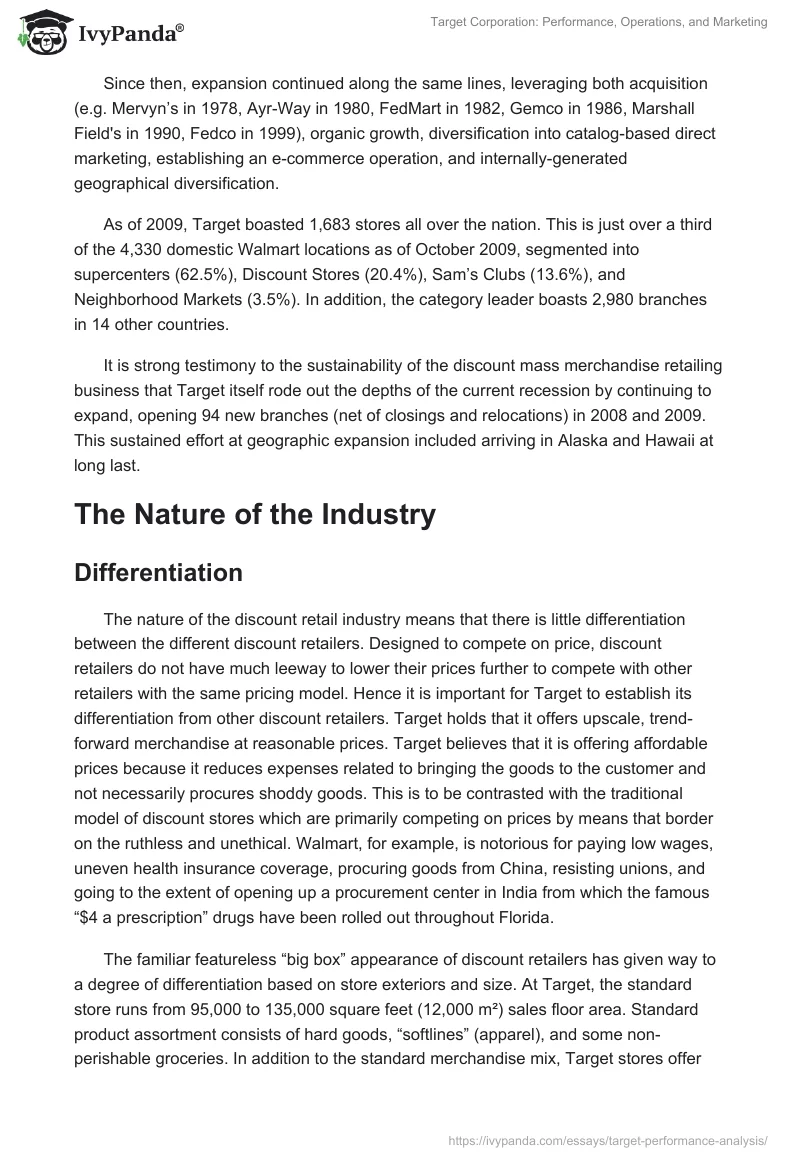 Target Corporation: Performance, Operations, and Marketing. Page 3