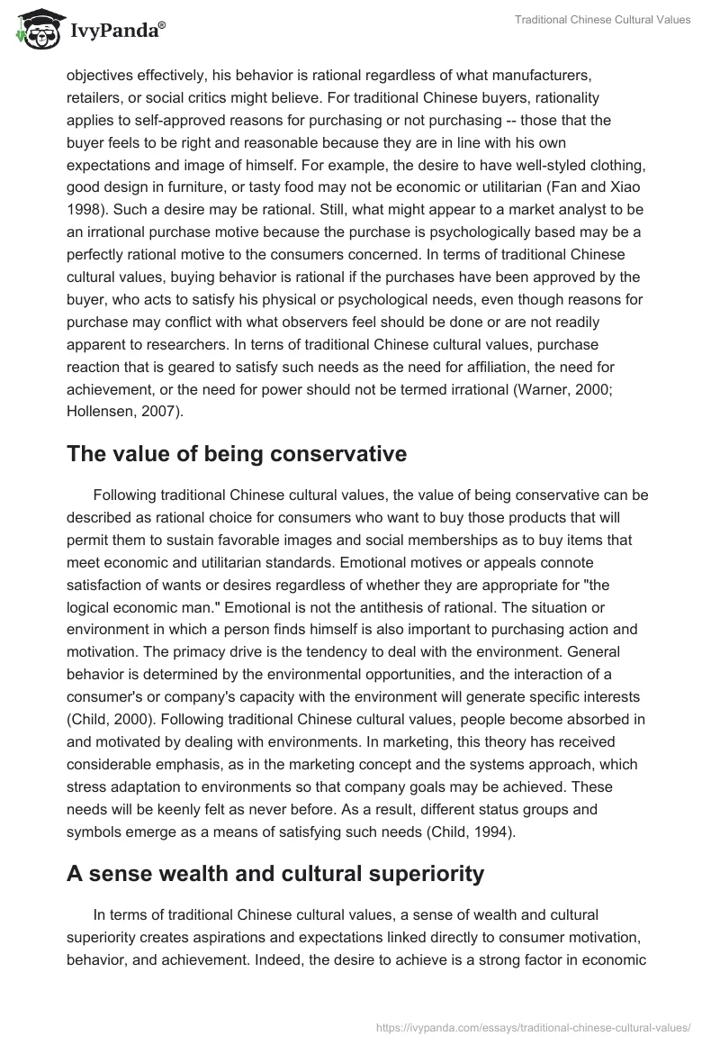 Traditional Chinese Cultural Values. Page 2