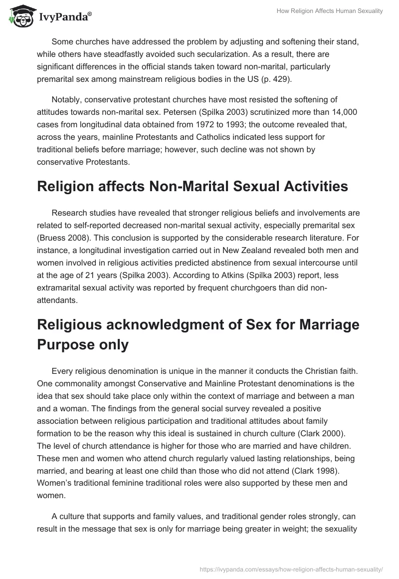 How Religion Affects Human Sexuality. Page 2
