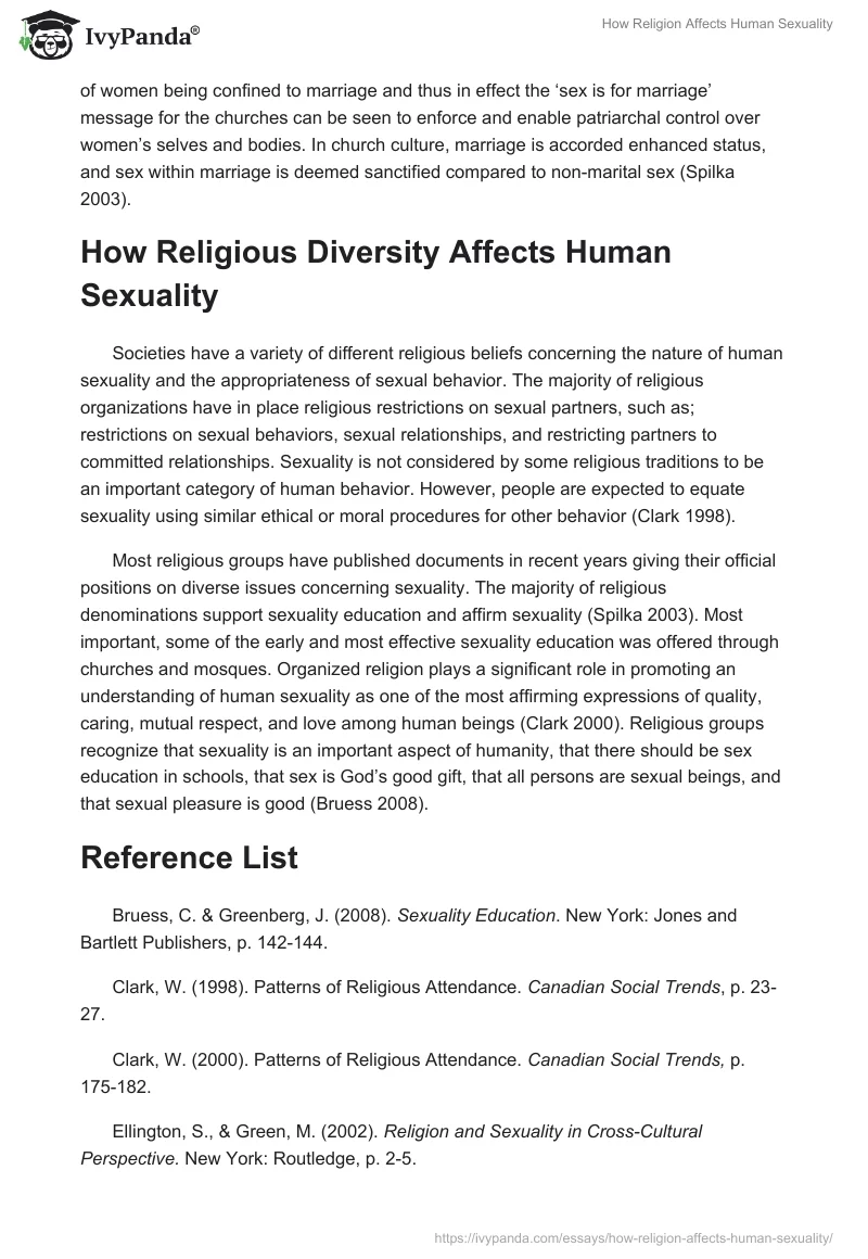 How Religion Affects Human Sexuality. Page 3