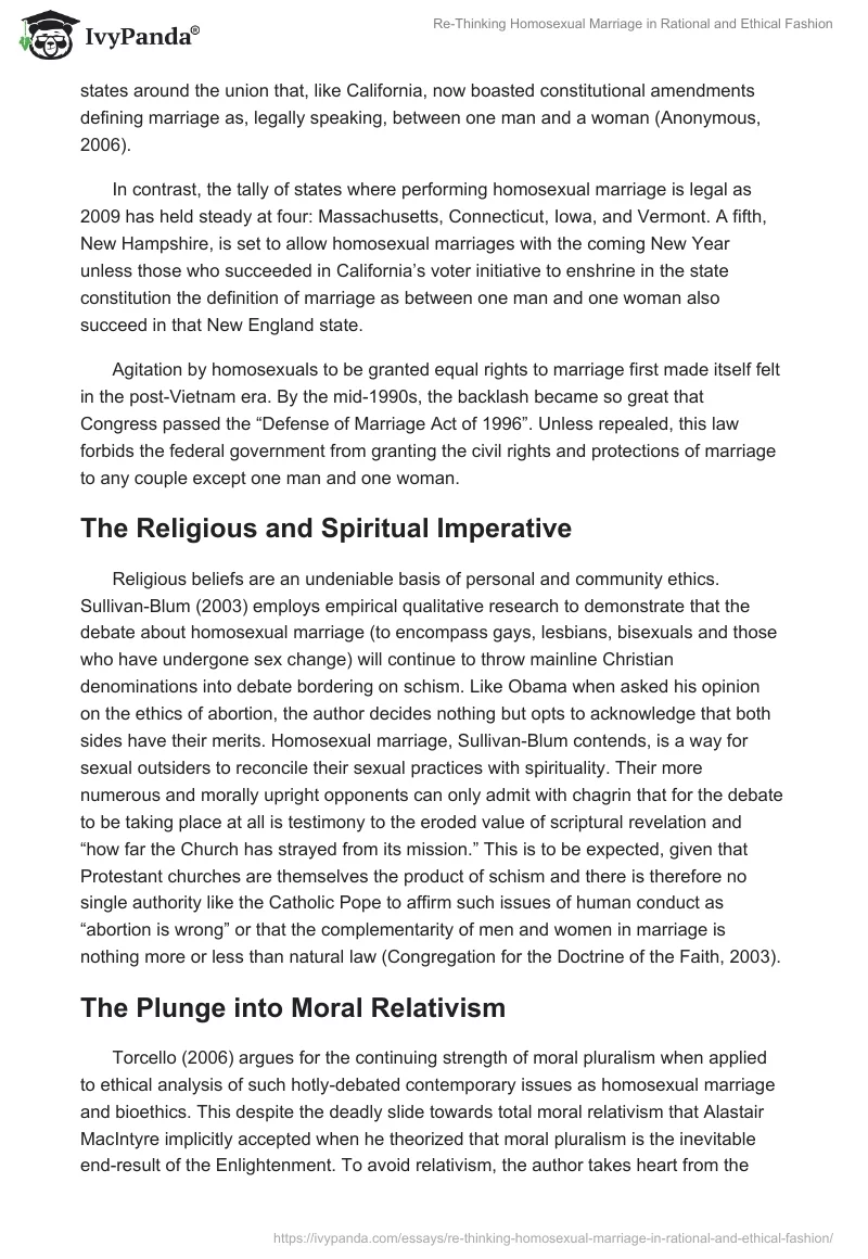 Re-Thinking Homosexual Marriage in Rational and Ethical Fashion. Page 3