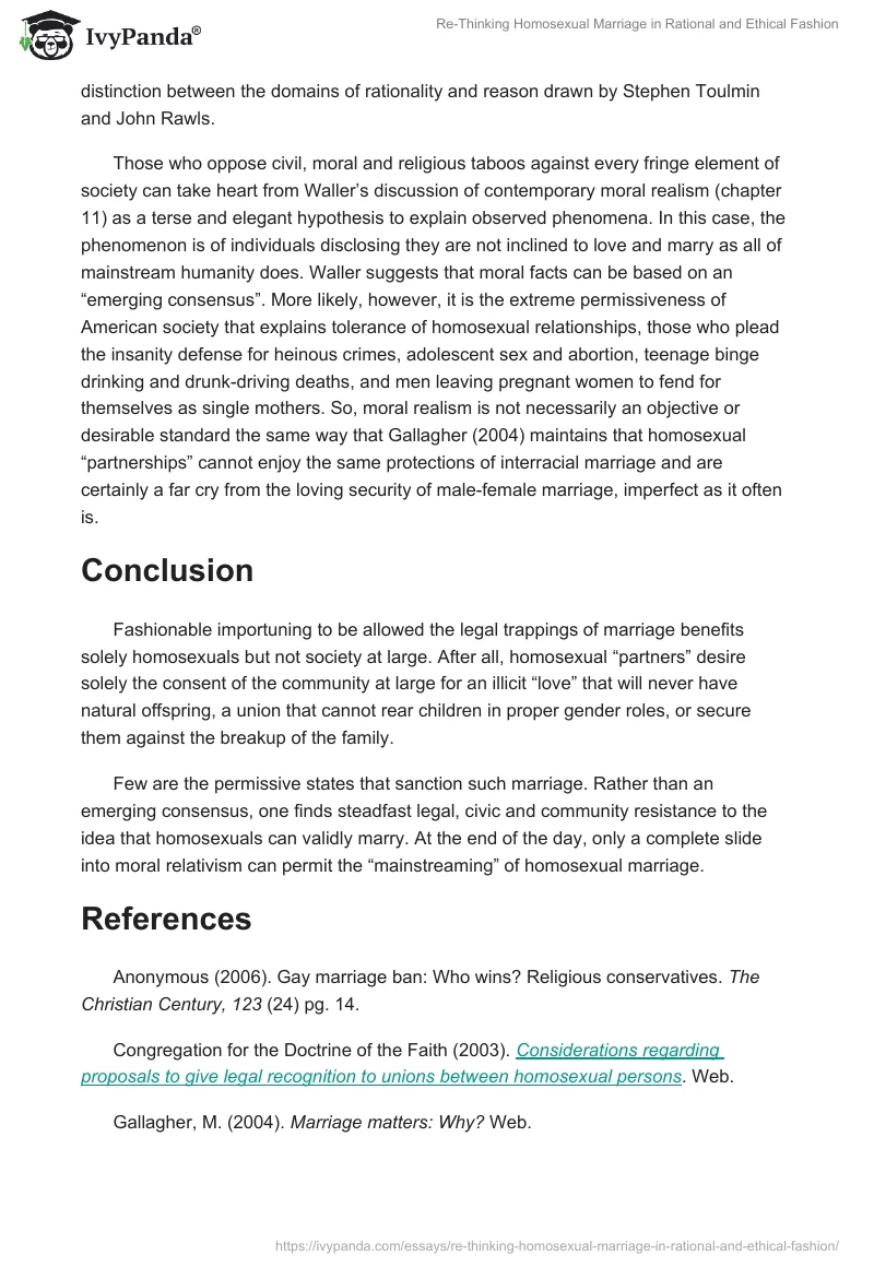 Re-Thinking Homosexual Marriage in Rational and Ethical Fashion. Page 4