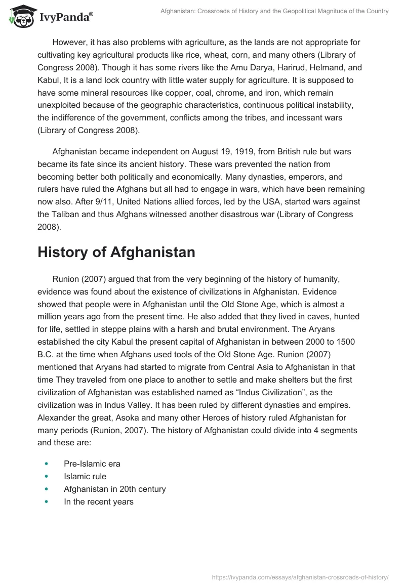 Afghanistan: Crossroads of History and the Geopolitical Magnitude of the Country. Page 3