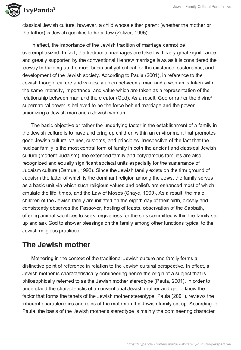 Jewish Family Cultural Perspective. Page 2