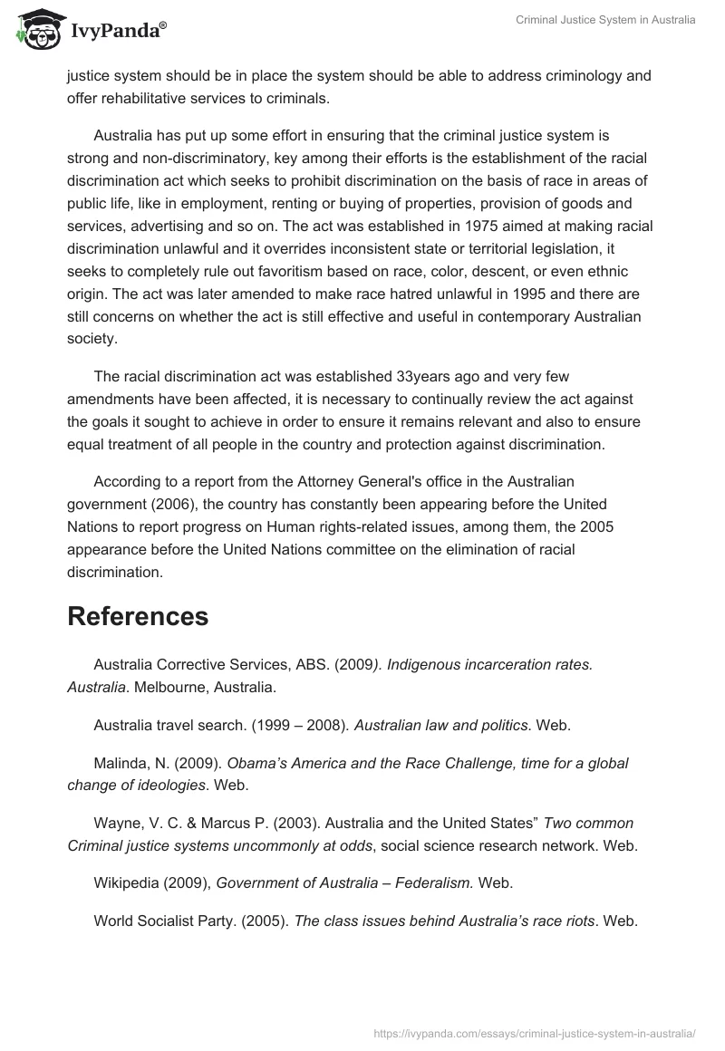 Criminal Justice System in Australia. Page 4
