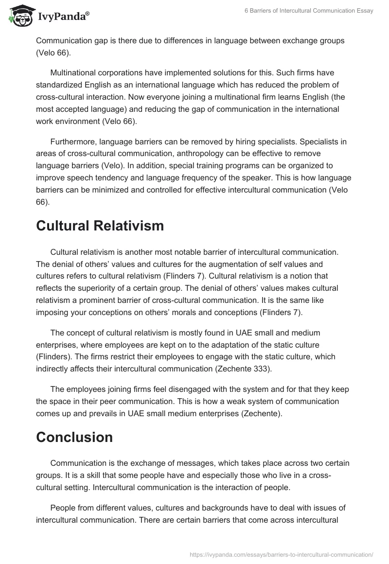 6 Barriers of Intercultural Communication Essay. Page 4