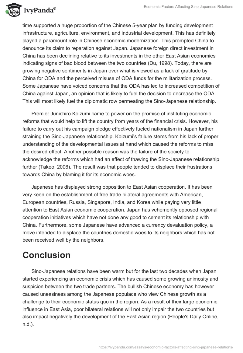 Economic Factors Affecting Sino-Japanese Relations. Page 3