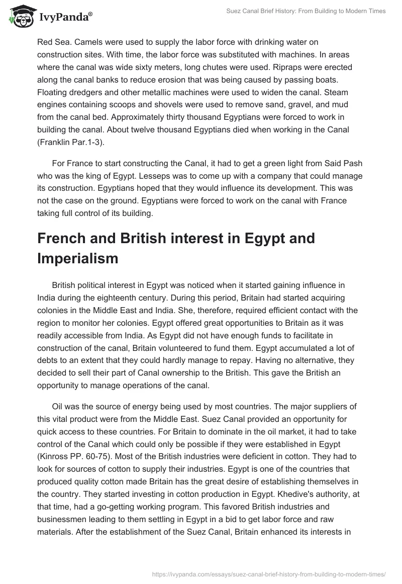 Suez Canal Brief History: From Building to Modern Times. Page 2