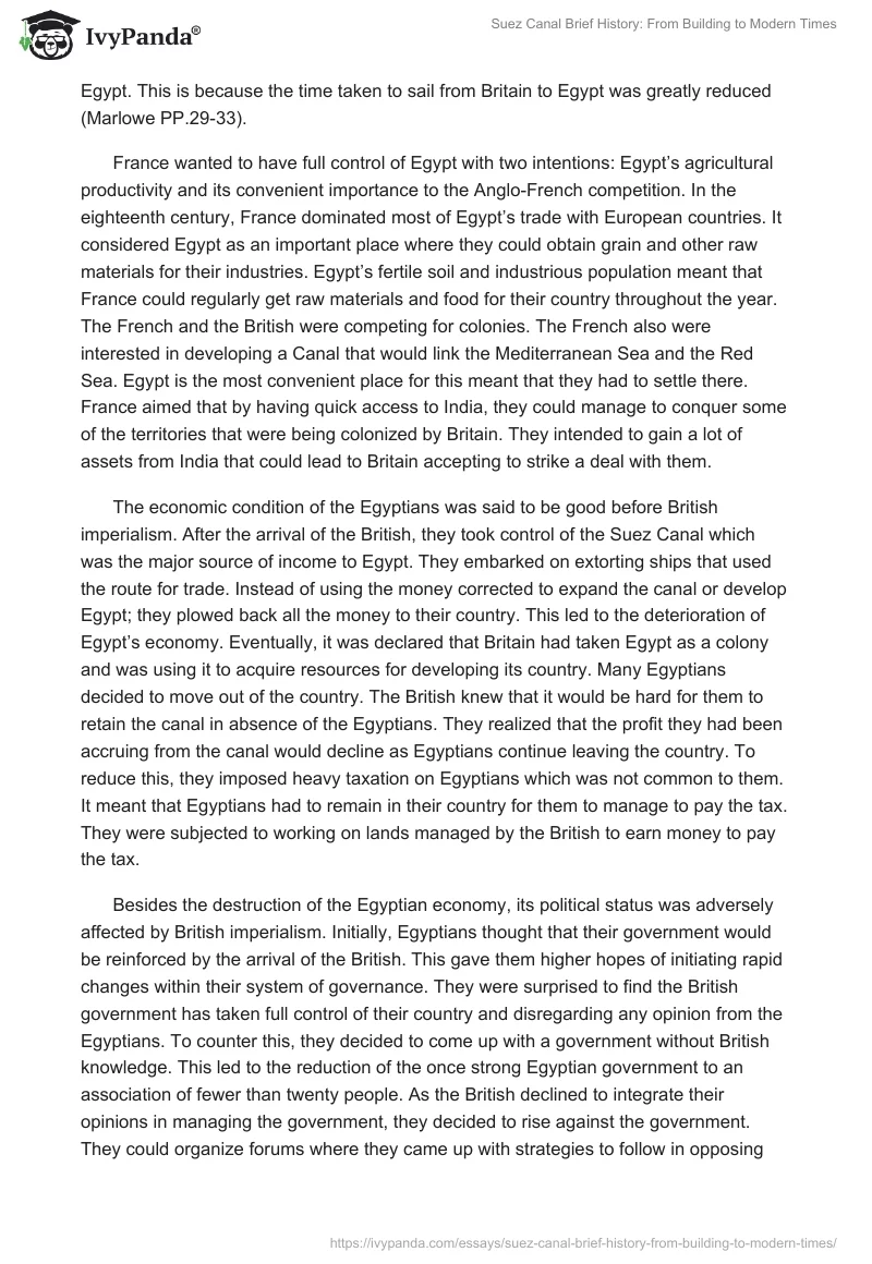 Suez Canal Brief History: From Building to Modern Times. Page 3