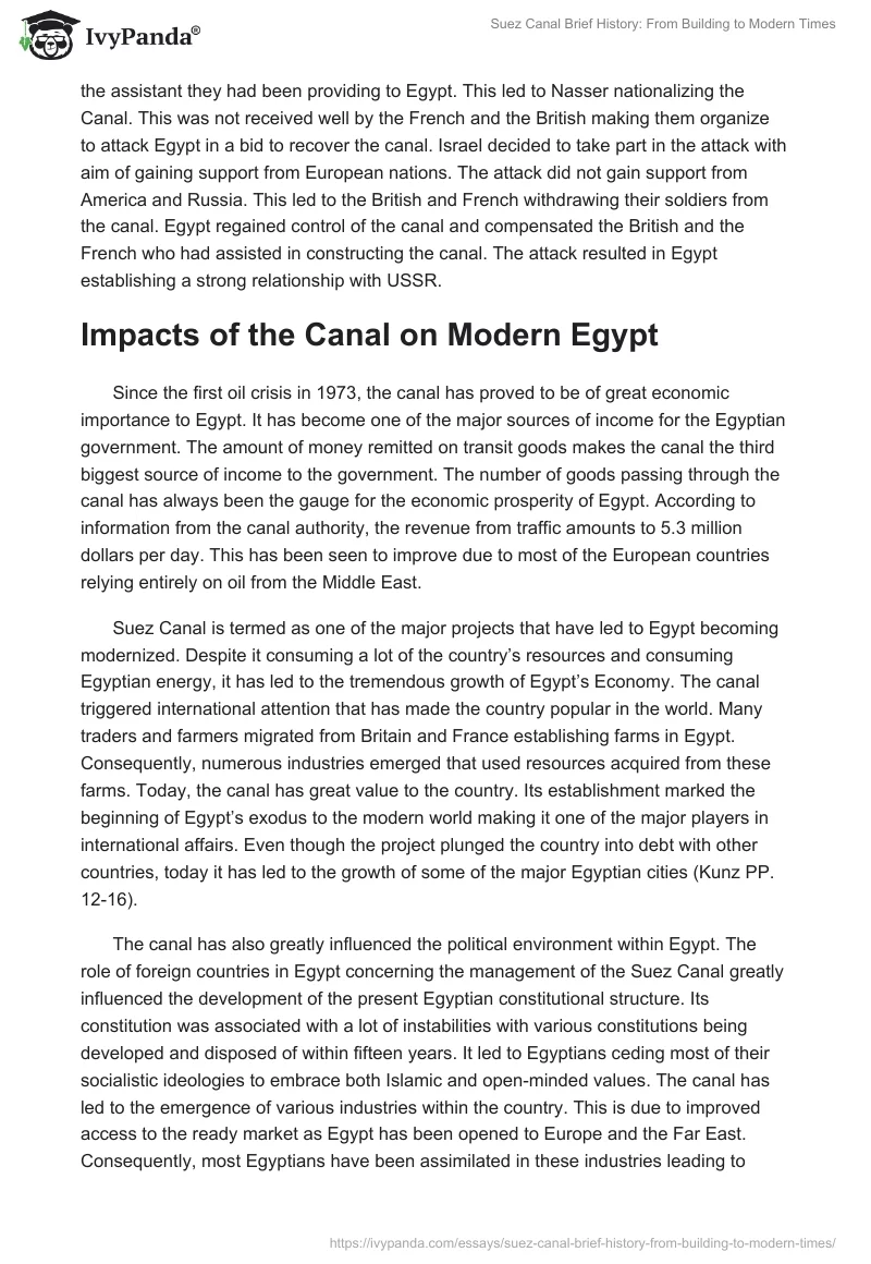 Suez Canal Brief History: From Building to Modern Times. Page 5