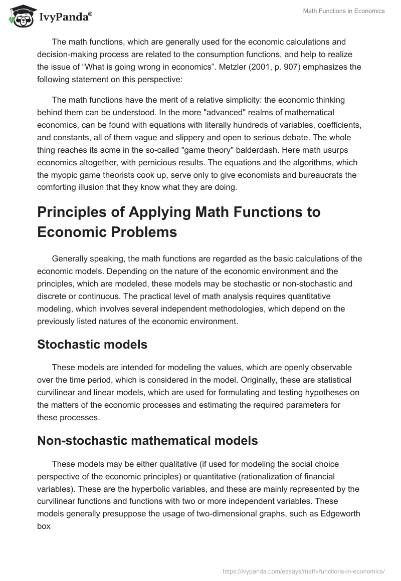 Math Functions in Economics. Page 2