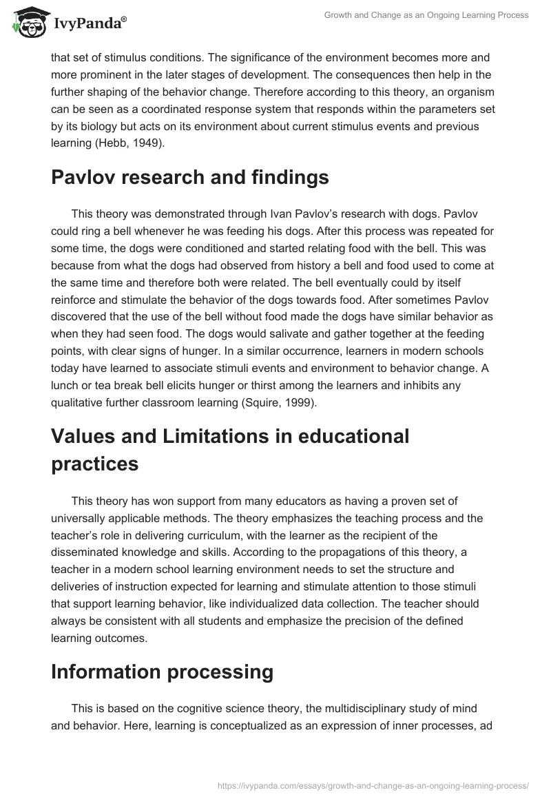 Growth and Change as an Ongoing Learning Process. Page 2