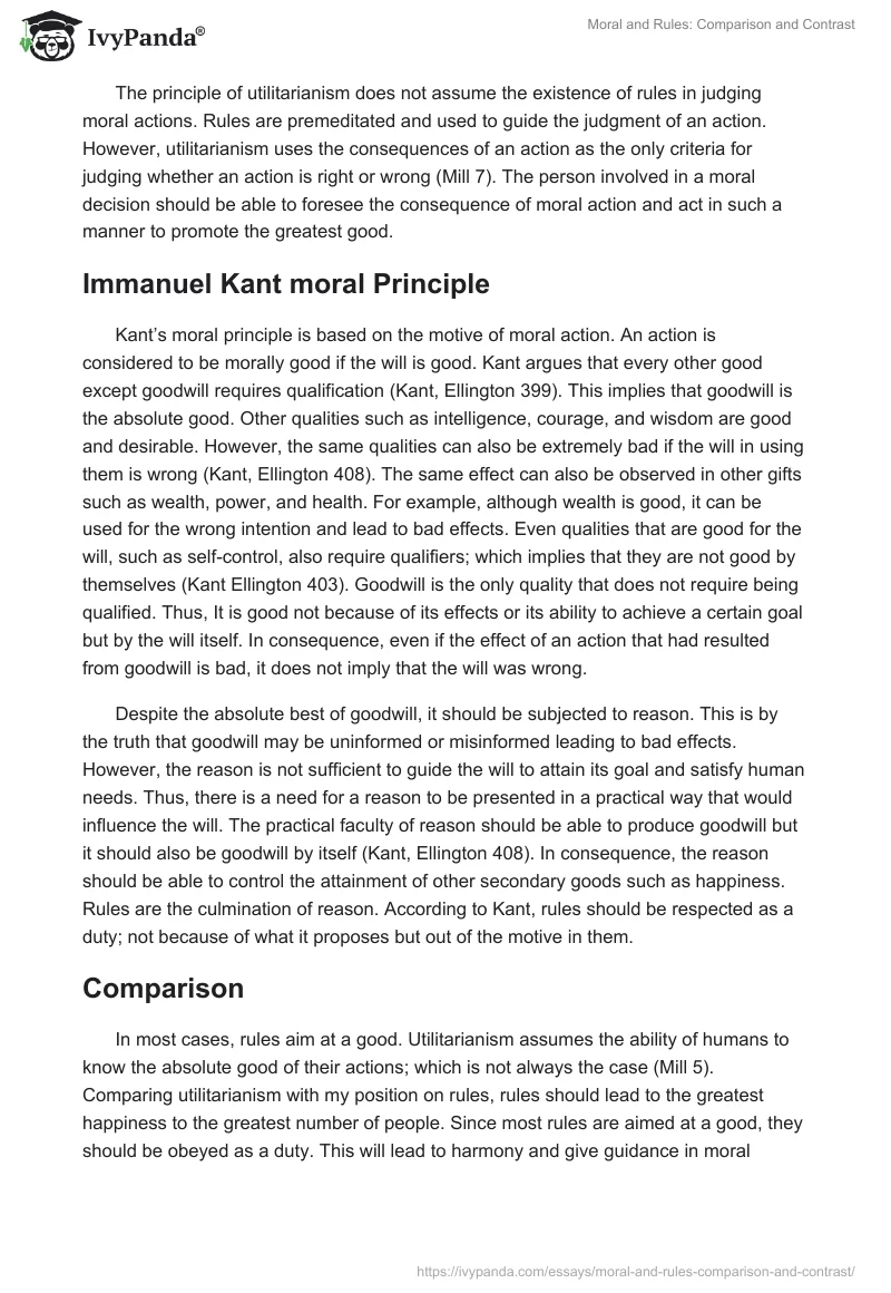 Moral and Rules: Comparison and Contrast. Page 3