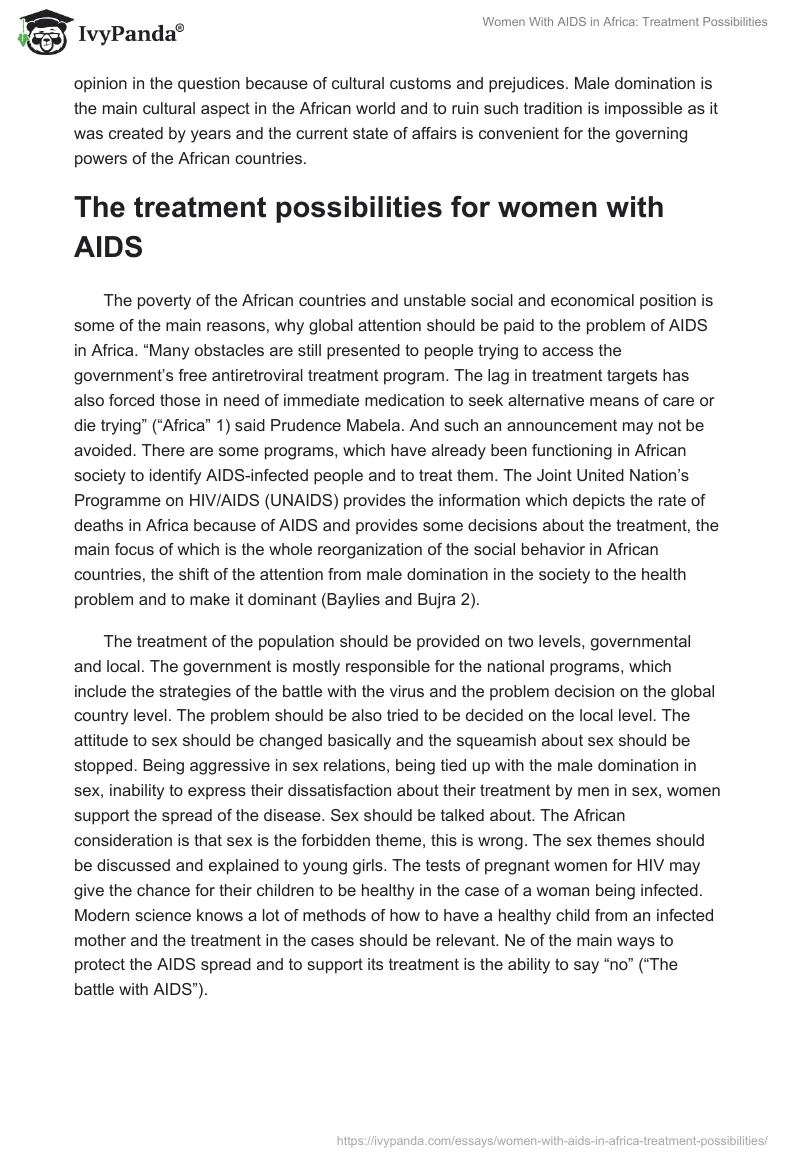 Women With AIDS in Africa: Treatment Possibilities. Page 3