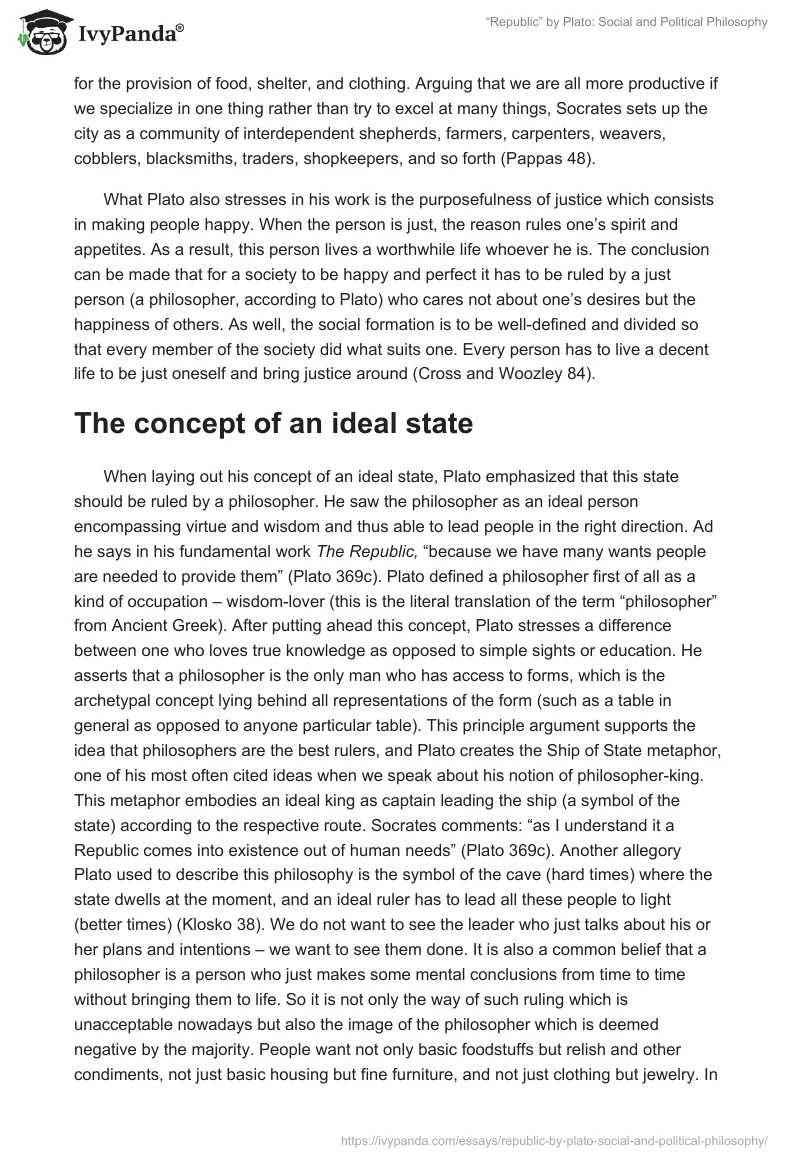 “Republic” by Plato: Social and Political Philosophy. Page 3