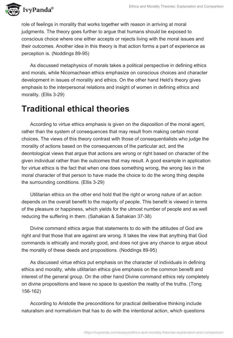 Ethics and Morality Theories: Explanation and Comparison. Page 3