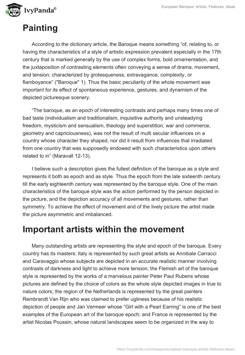 European Baroque: Artists, Features, Ideas. Page 2