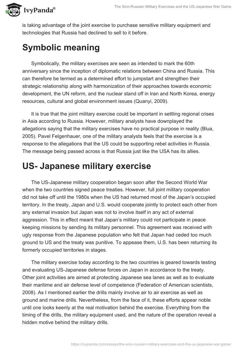 The Sino-Russian Military Exercises and the US-Japanese War Game. Page 4