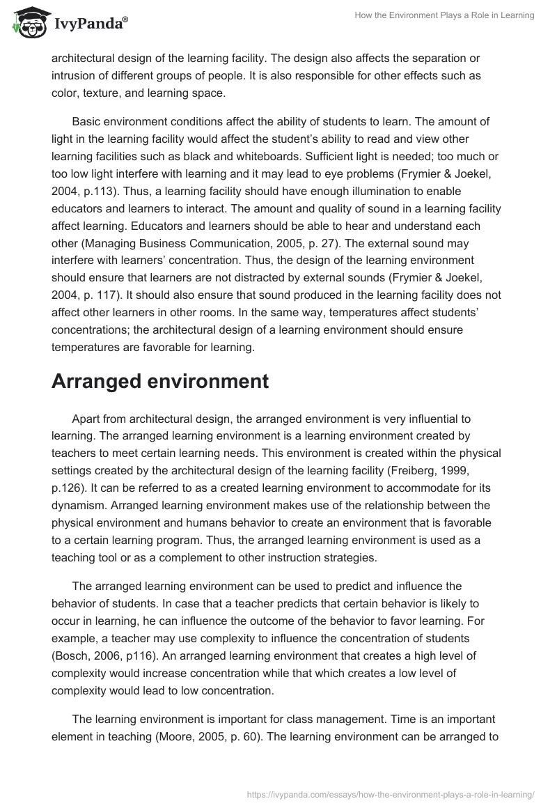 How the Environment Plays a Role in Learning. Page 2