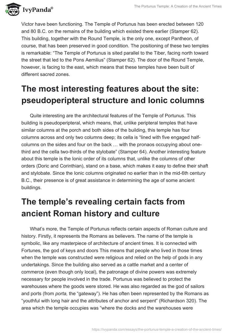 The Portunus Temple: A Creation of the Ancient Times. Page 2