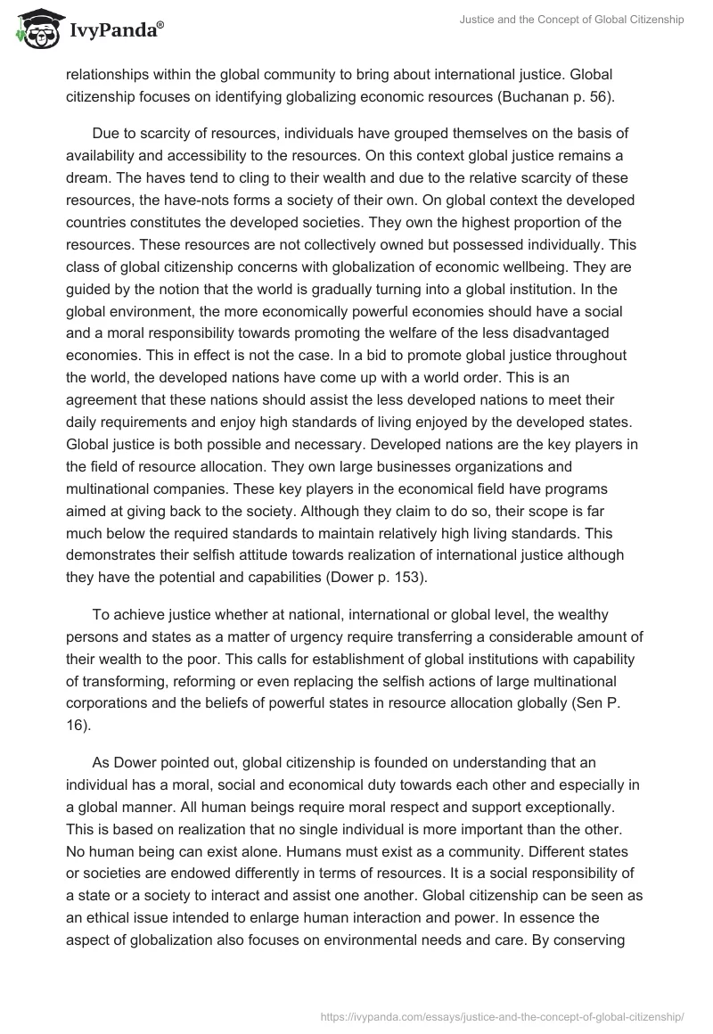 Justice and the Concept of Global Citizenship. Page 2
