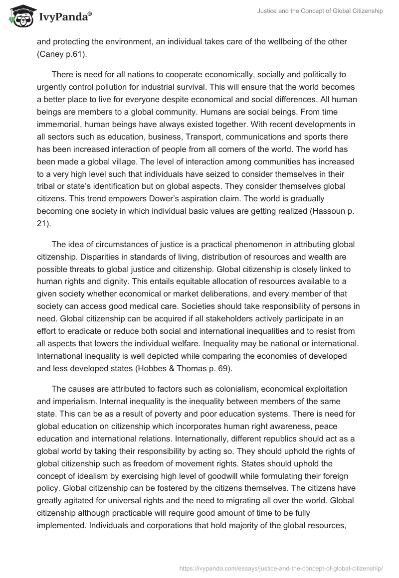 Justice and the Concept of Global Citizenship. Page 3