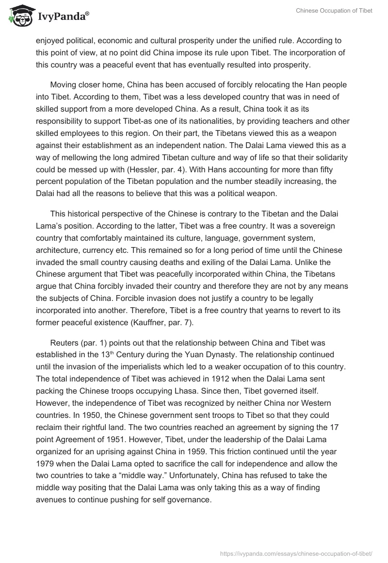 Chinese Occupation of Tibet. Page 2