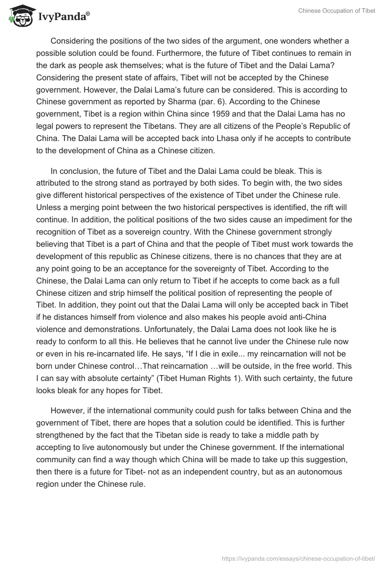 Chinese Occupation of Tibet. Page 3
